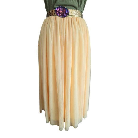 other Dresses & Skirts - Yellow mesh petticoat midi skirt retro fully lined fluffy feminine